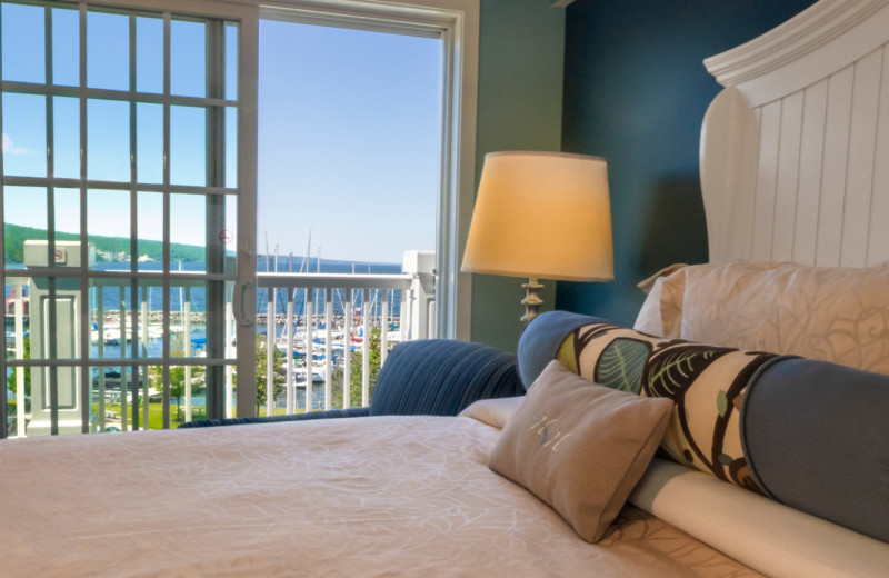 Guest room at Watkins Glen Harbor Hotel.