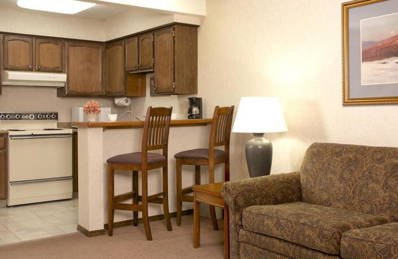 Suite kitchen at Sophie Station Suites.