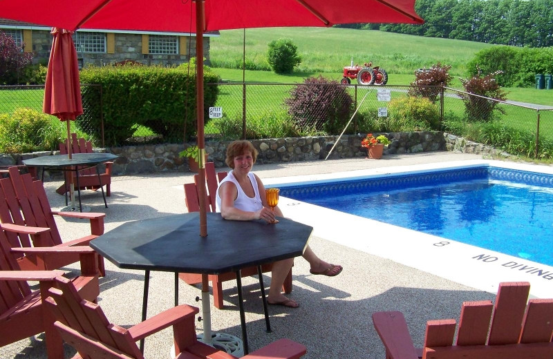 Relax by the pool at Fieldstone Farm.