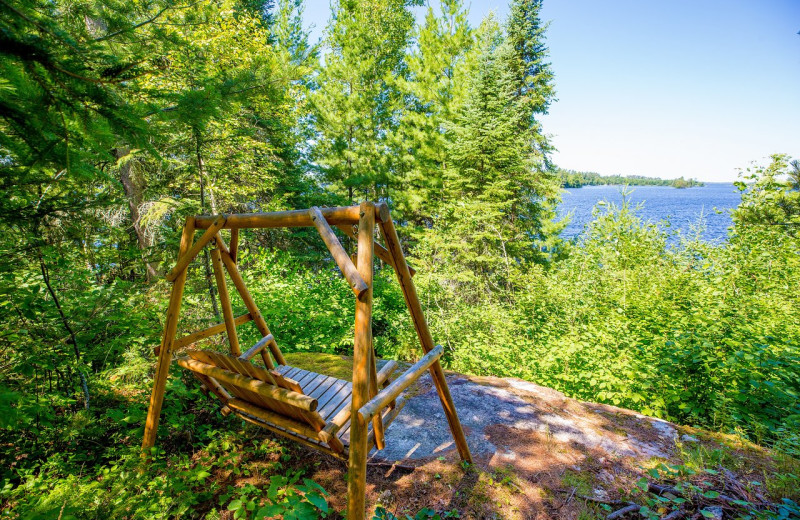 Bench at Ludlow's Island Resort.