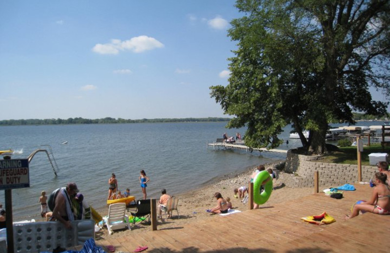 The beach at Shady Rest Resort.