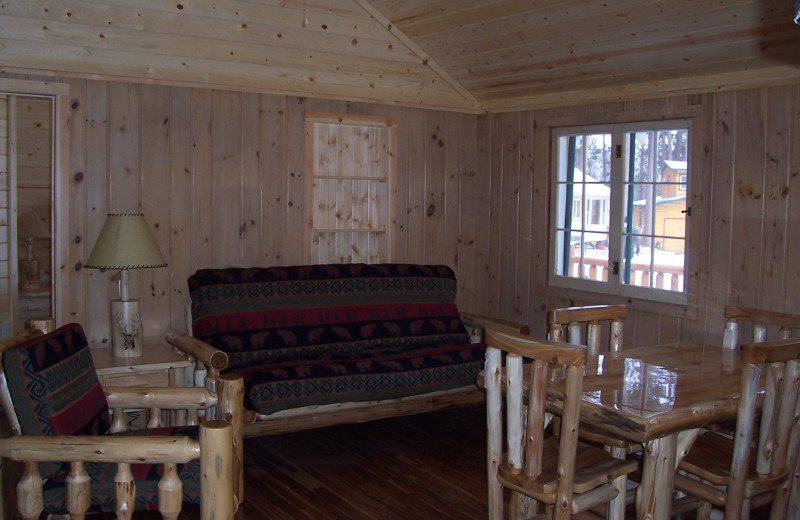 Cabin living room at Wilderness Resort Villas.
