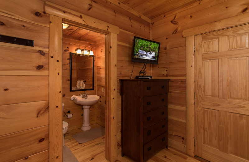 Bedroom at American Patriot Getaways - Pigeon Forge View.