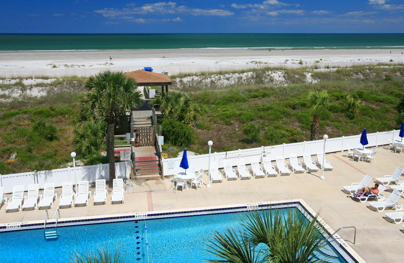 Beach view at Holiday Isle Oceanfront Resort. 