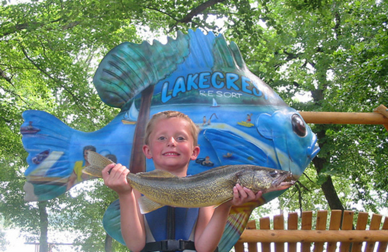Fishing at Lakecrest Resort.
