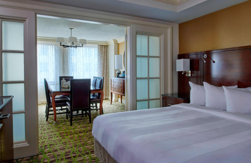 Guest room at Marriott Cleveland Downtown at Key Center.