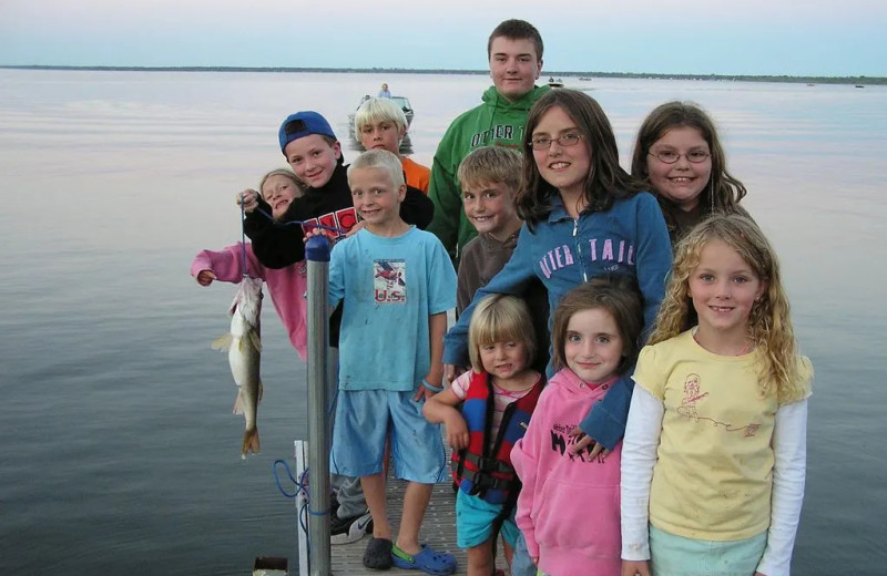 Family fishing at The Lodge on Otter Tail Lake.