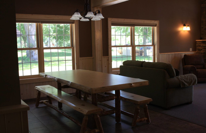 Cottage interior at Cedar Valley Resort.