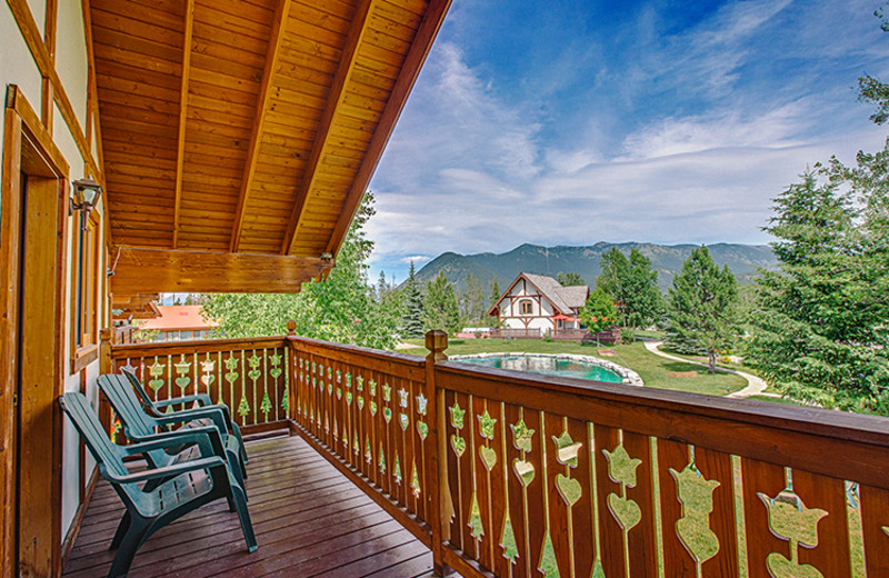 Cabin porch at Great Northern Resort.