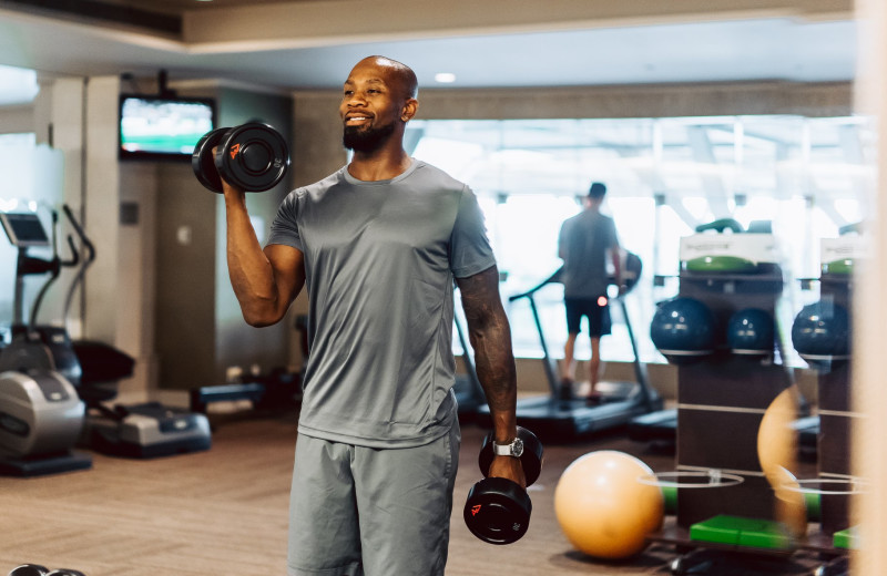 Fitness room at The Fairmont Vancouver Airport.