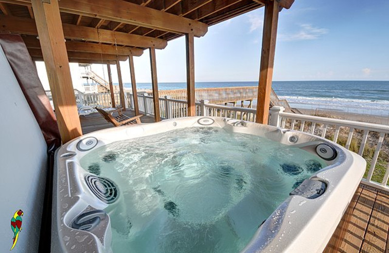 Rental hot tub at Treasure Realty.