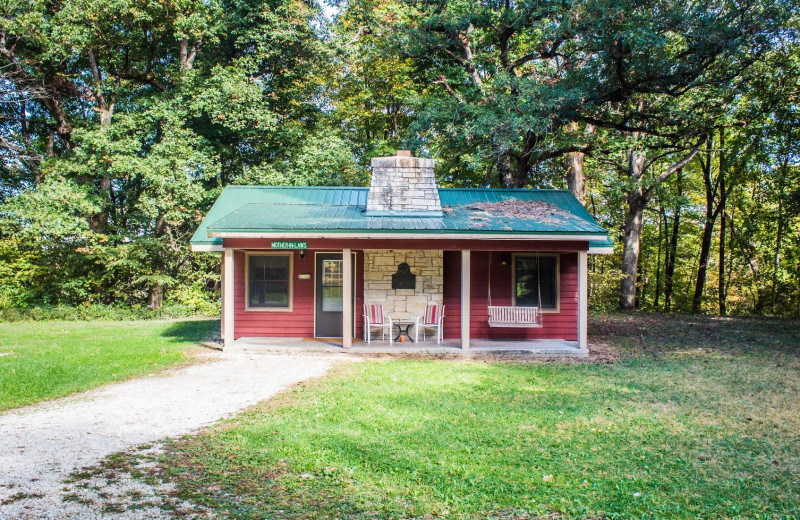 Cabin exterior at Kishauwaus Starved Rock Area Cabins.