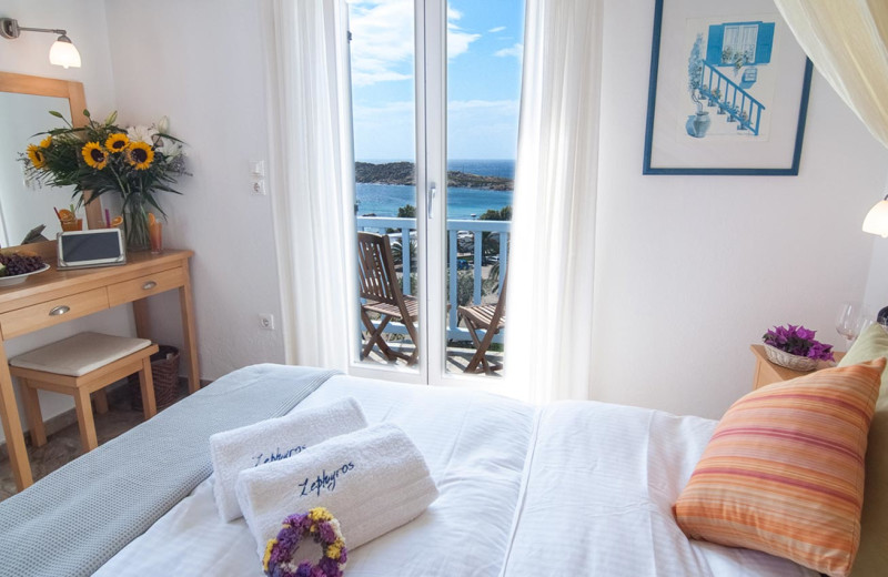 Guest room at Zephyros Hotel on Paraga Beach.