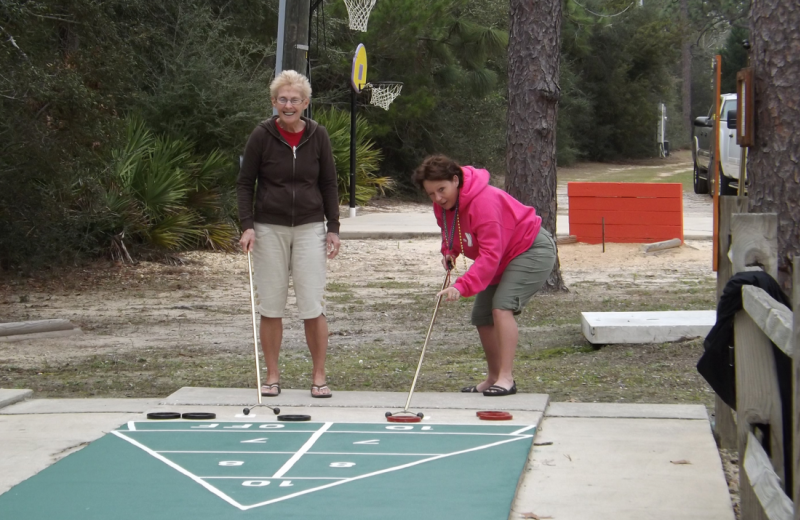 Shuffle board at Navarre Beach Campground.