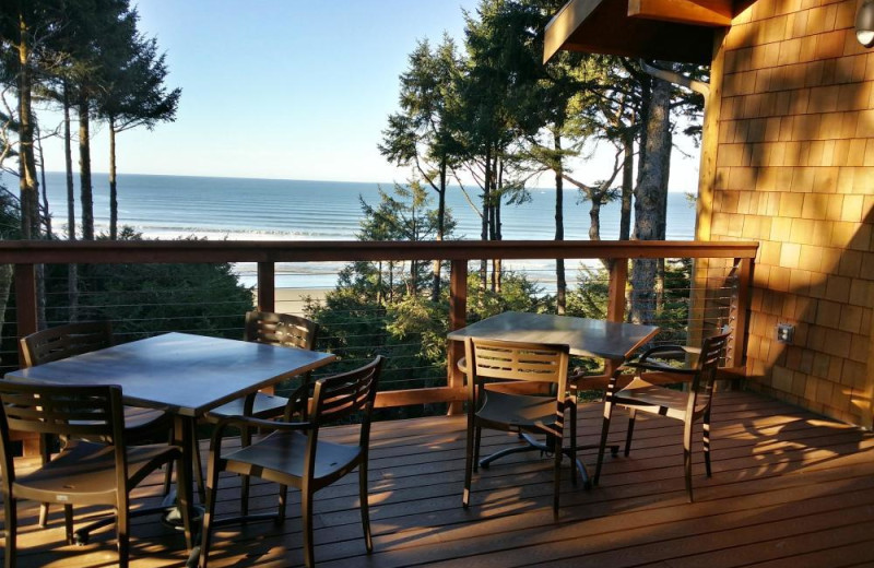 Patio dining at Ocean Crest Resort.