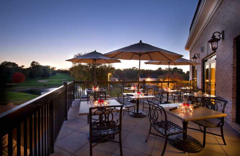 Outdoor patio at Lancaster DoubleTree Resort by Hilton.