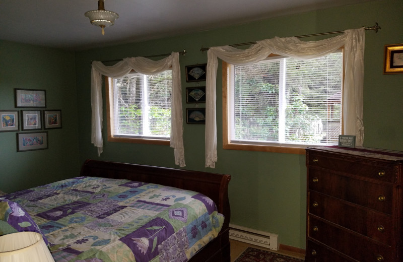 Rental bedroom at Oceanfront Getaways.