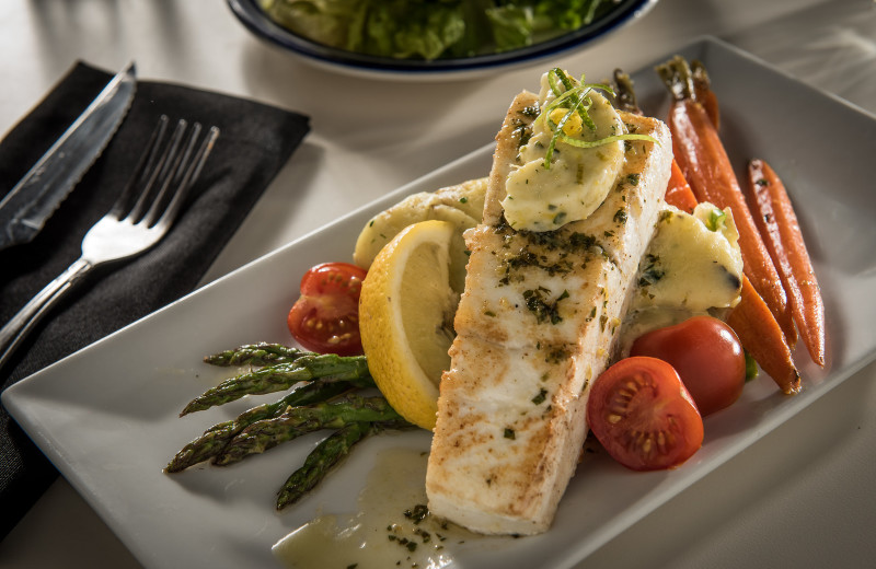 Fresh Halibut at Timbers Restaurant, Salmon Falls Resort