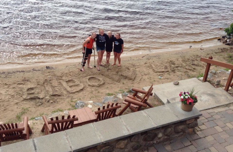 The beach at Elbow Lake Lodge.