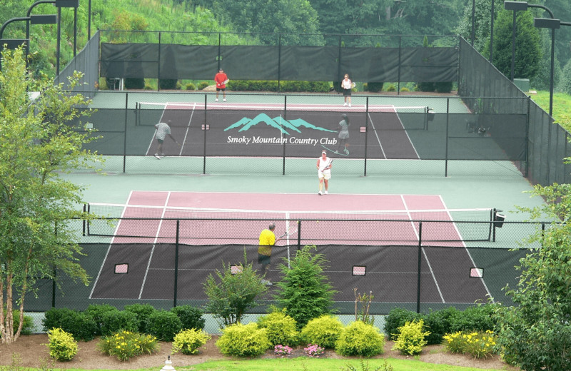 Tennis court at Smoky Mountain Country Club.