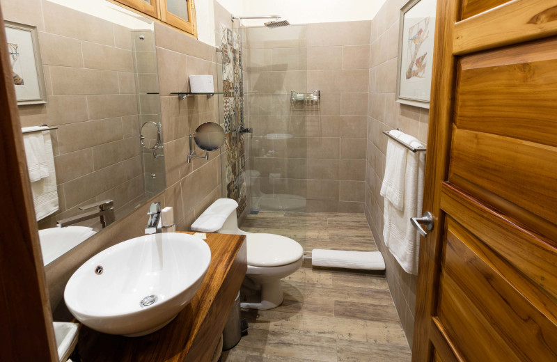 Guest bathroom at El Castillo Boutique Luxury Hotel.