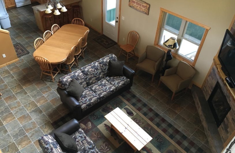 Cabin living room at Canary Beach Resort.