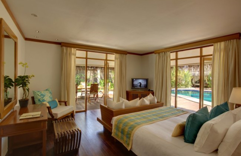 Guest room at Kanuhura Sun Resort & Spa.