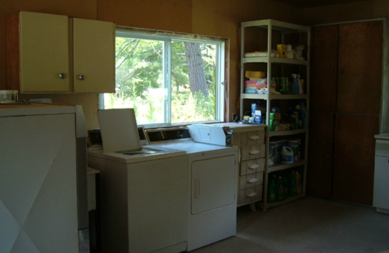 Laundry facilities at Paquana Cottage Resort.