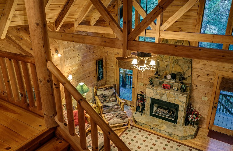 Cabin interior at Georgia Mountain Rentals.