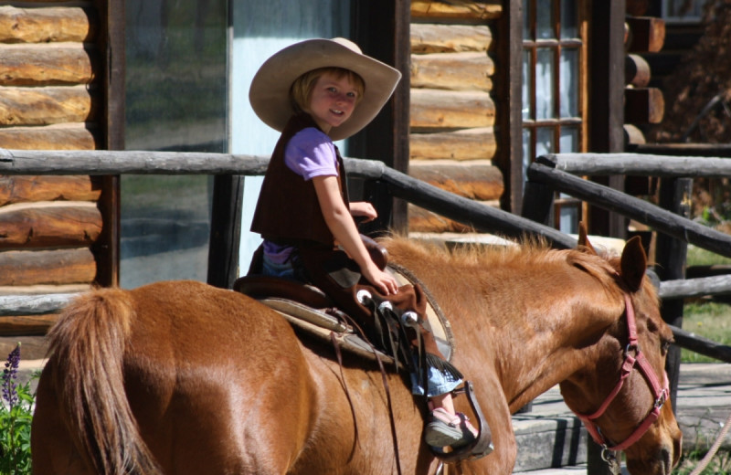 Horseback riding at Medicine Bow Lodge.