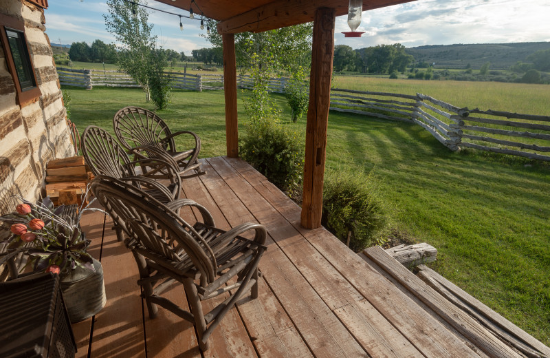 Guest porch at Cottonwood Meadow Lodge.