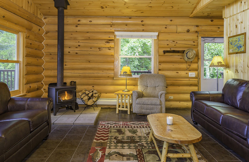 Cabin living room at White Eagle Resort.