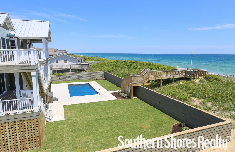 Rental beach view at Southern Shores Realty.