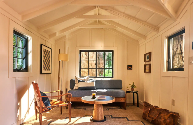 Cottage interior at Dawn Ranch.