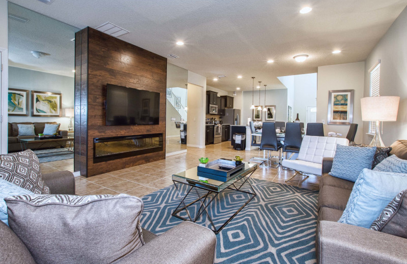 Rental living room at Vacation Pool Homes.