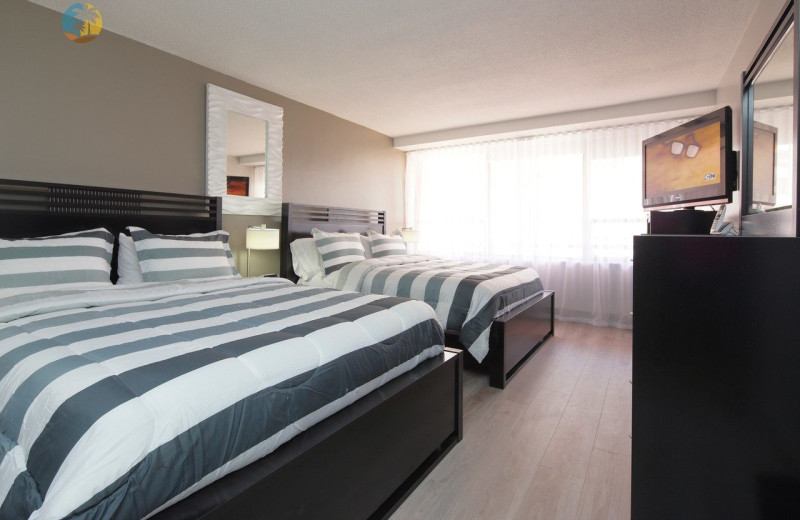 Rental bedroom at HORA Vacation Rentals.