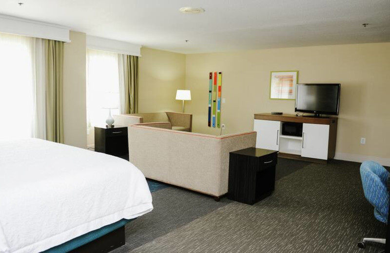 Guest room at Hampton Inn