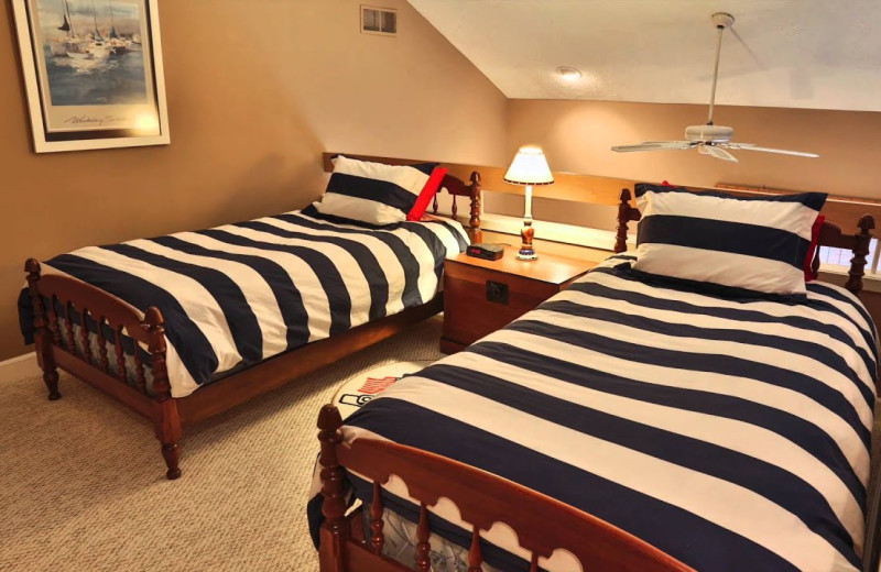 Guest bedroom at Trout Creek Vacation Condominiums.