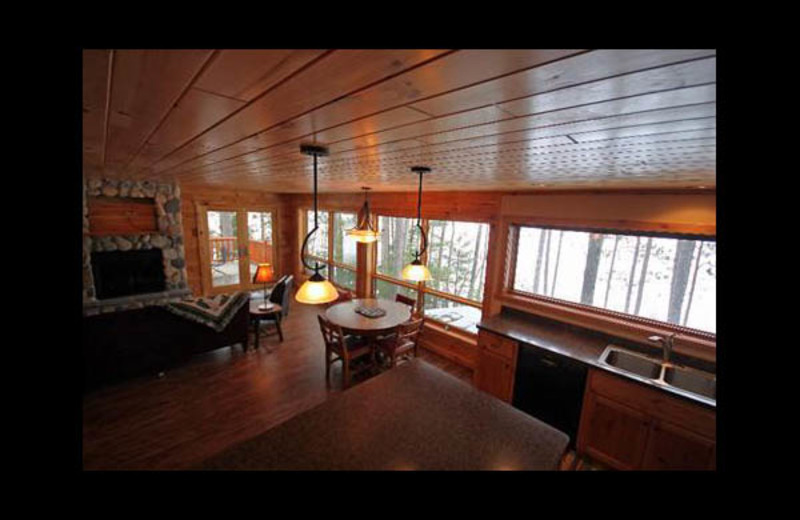 Cabin interior at Lakeview Resort on Grindstone.