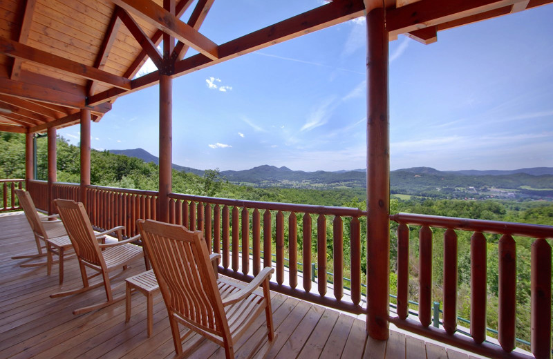 Cabin deck view at Cabin Fever Vacations.