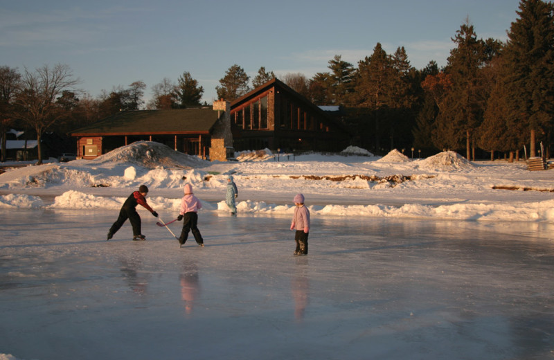 Ice skating at Grand View Lodge.