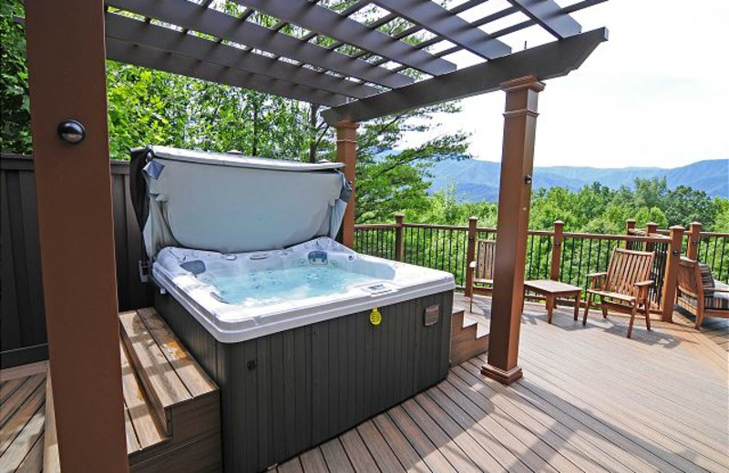 Rental hot tub at Chalet Village.