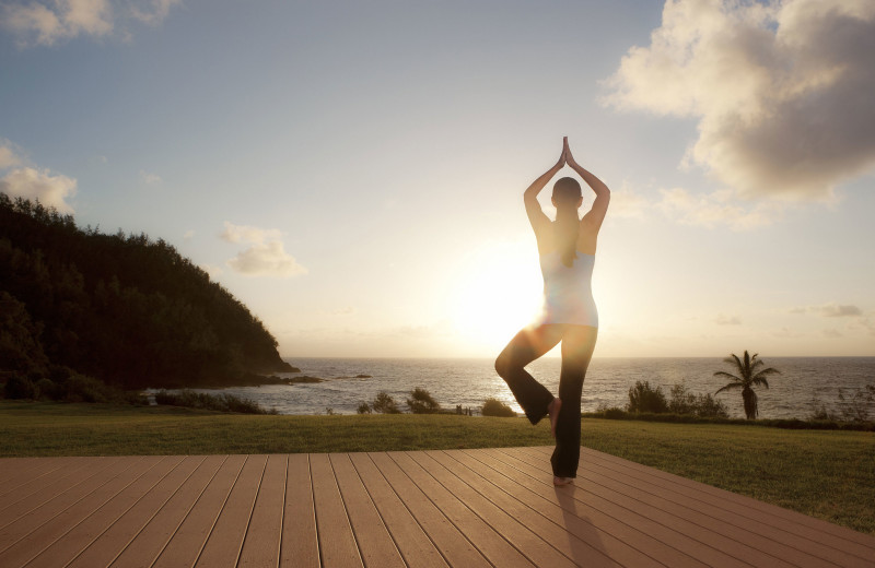 Yoga at Travaasa Hana.