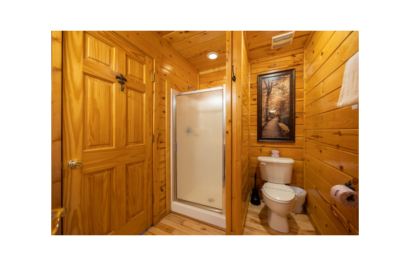 Bathroom at American Patriot Getaways - Bear Pause Cabin.