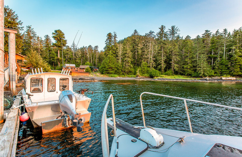 Boats at Alaska's Big Salmon Lodge.