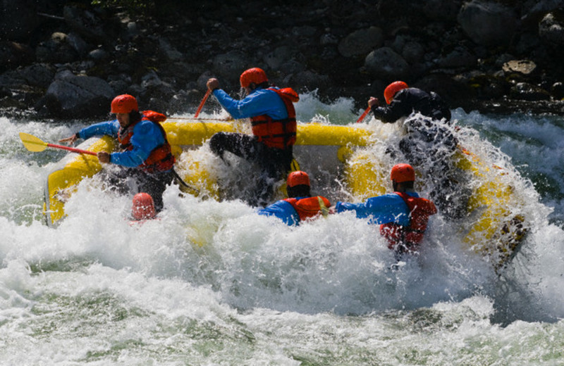 Group rafting at REO Rafting Resort.