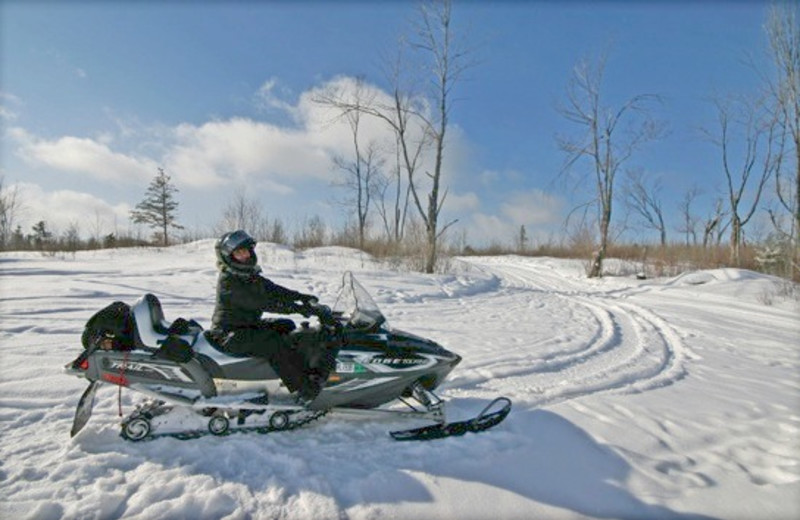 Snow mobile at Gunflint Lodge.