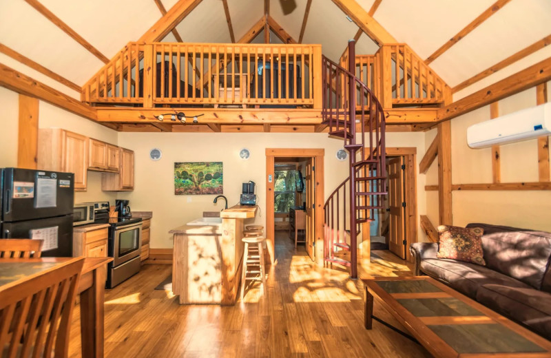 Living room kitchen at Geronimo Creek Retreat.