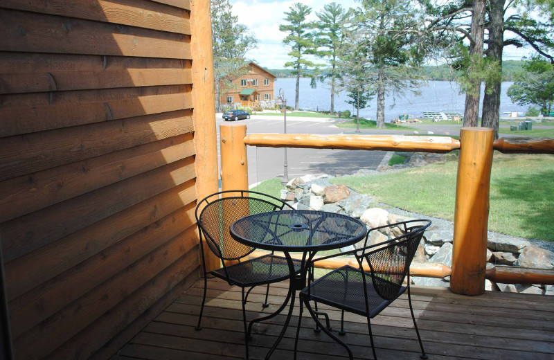 Guest patio at Big Sandy Lodge & Resort.