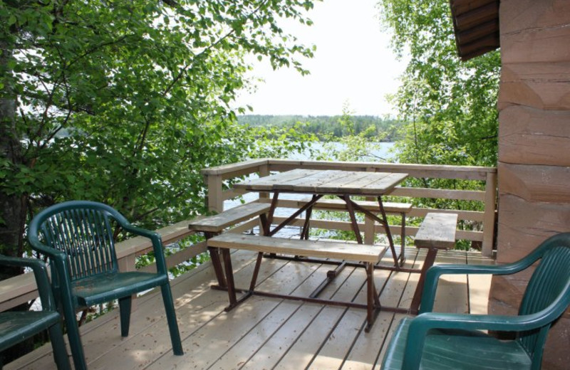 Cabin deck at Muskego Point Resort.